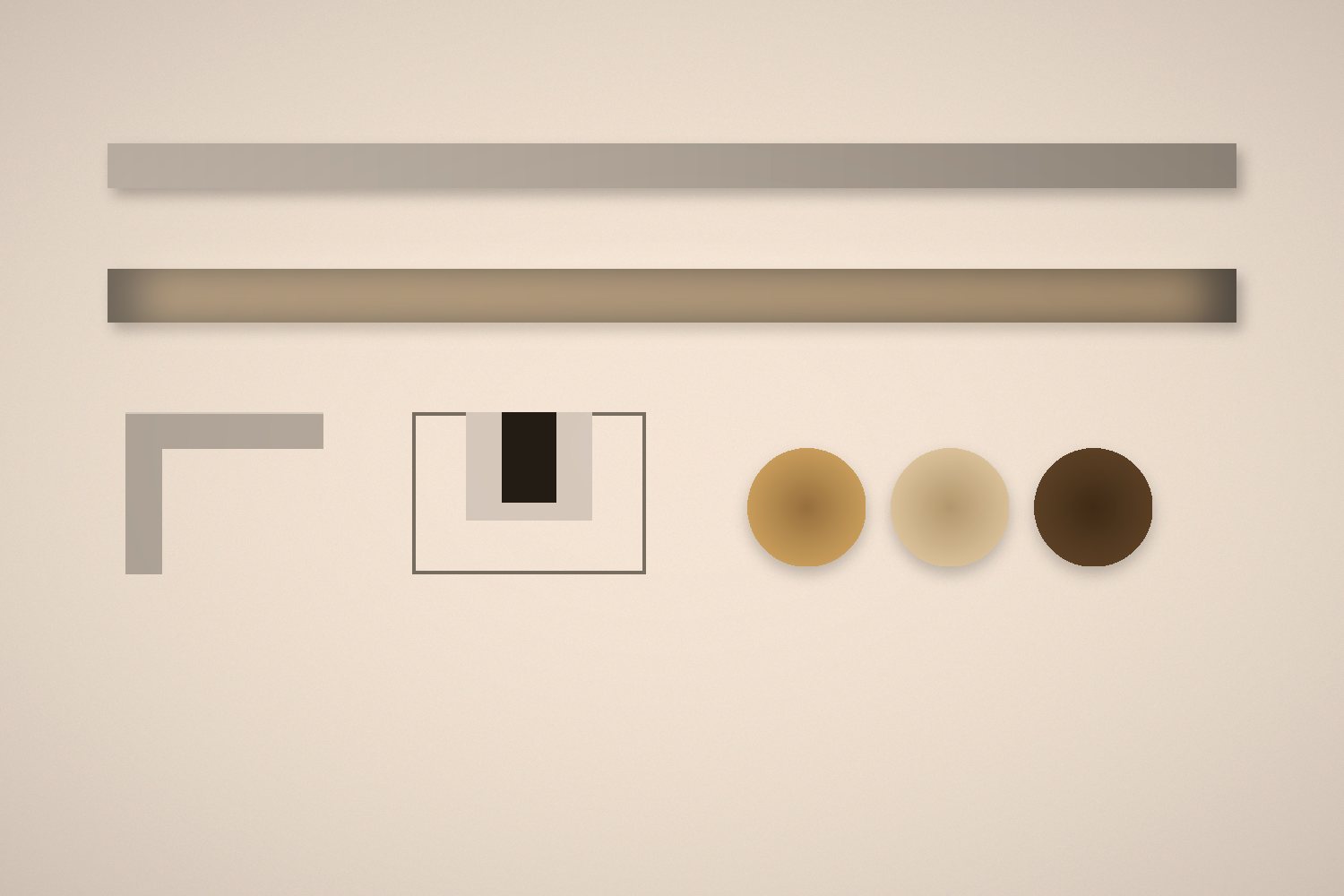 Écosystème d'accessoires Revolium : profils aluminium, profil LED, angle, shadow gap et finitions bronze, champagne et noyer